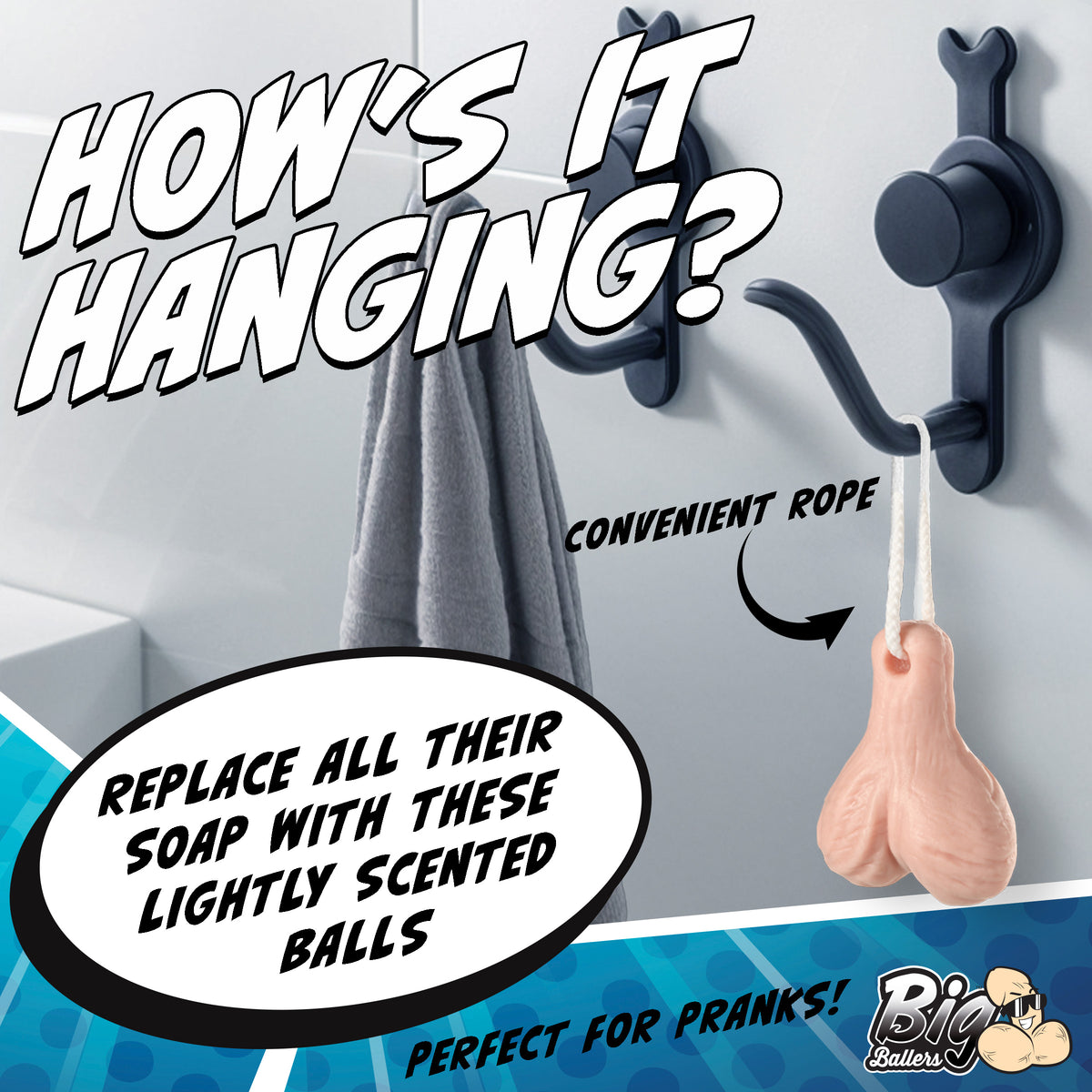 Big Ballers Balls Soap on a Rope, Small