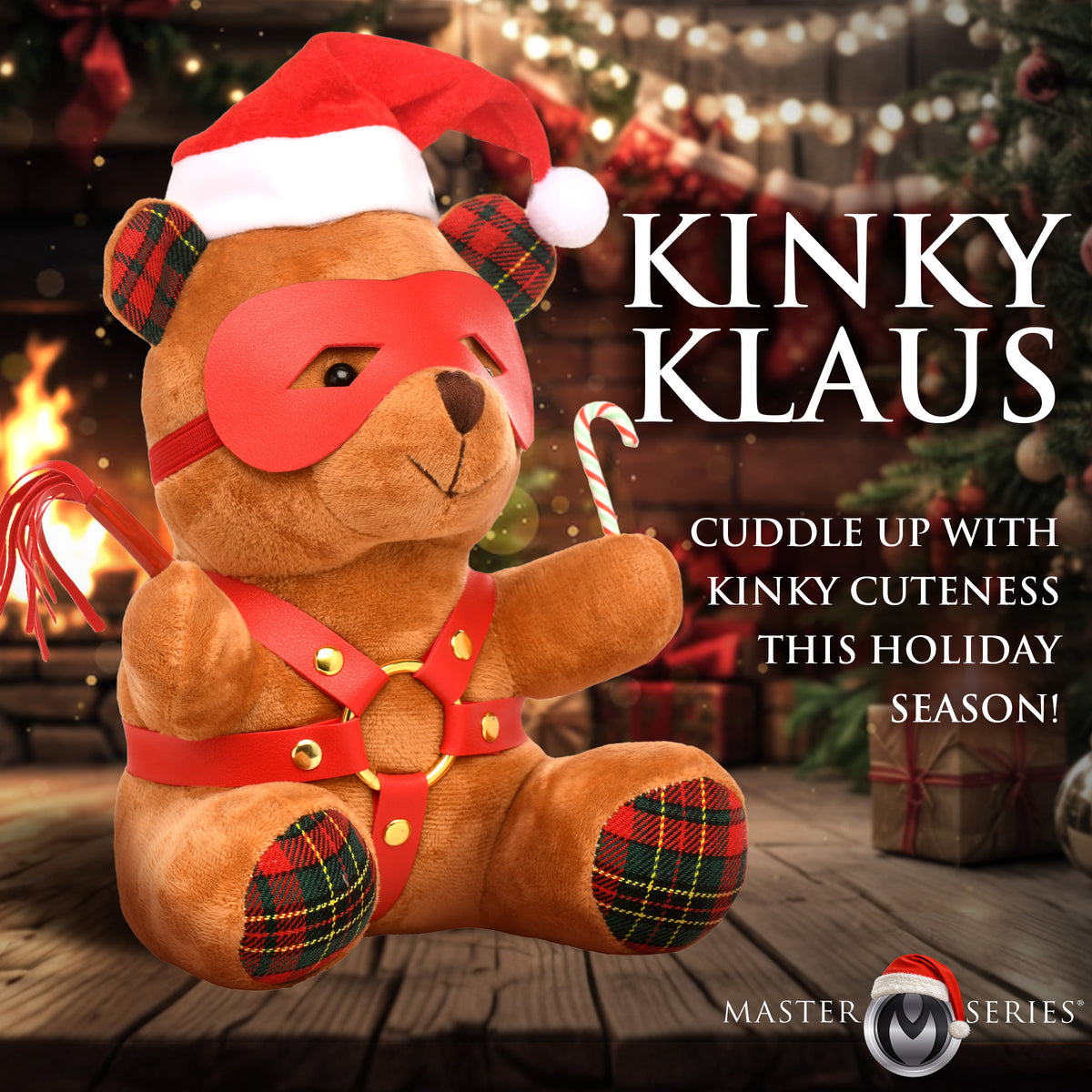 Holiday Bondage Bear Plush with Candy Cane