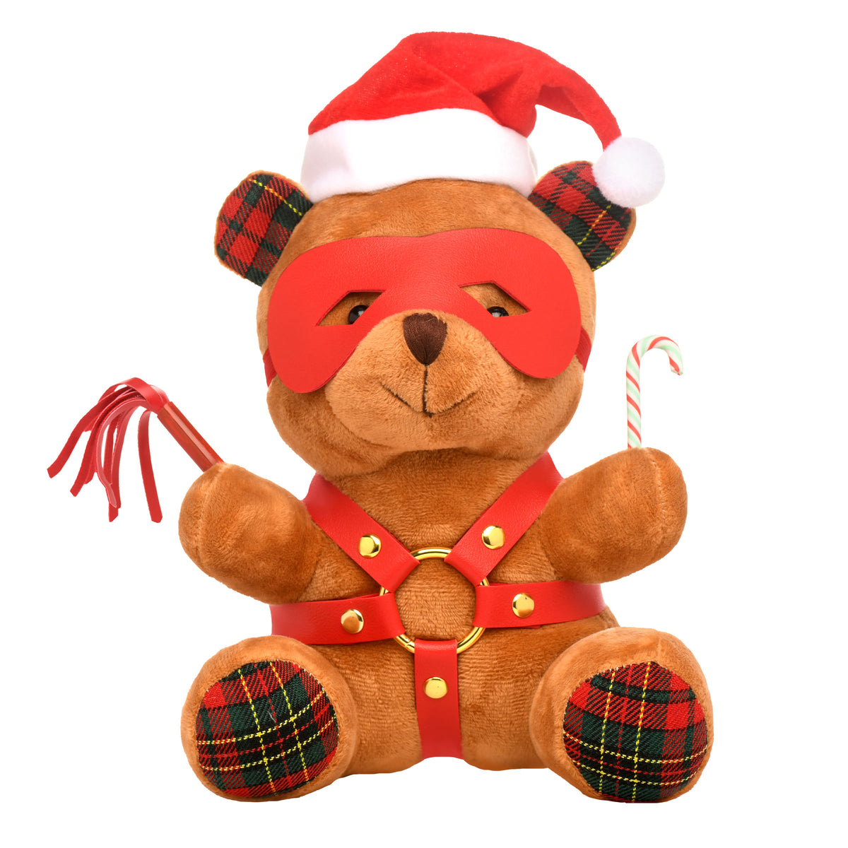 Holiday Bondage Bear Plush with Candy Cane