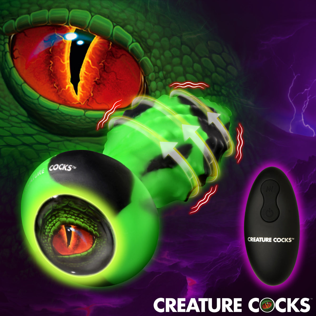 Eye of the Spawn Vibrating and Squirming Silicone Butt Plug