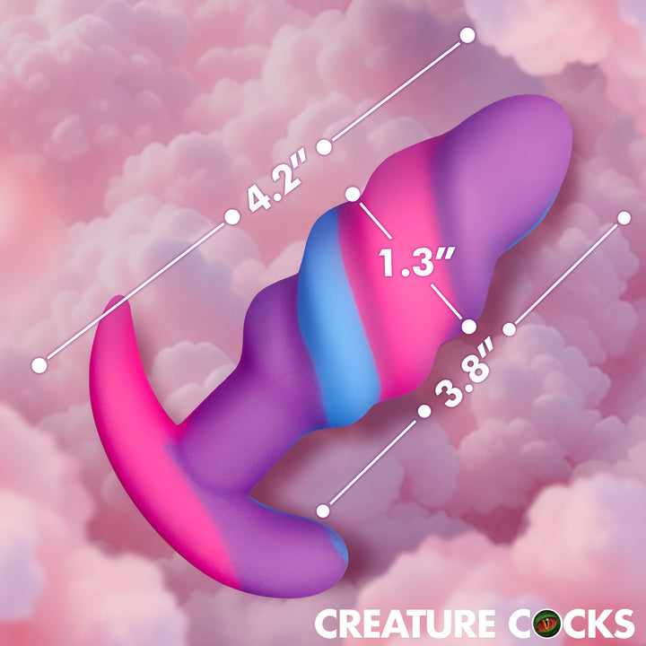 Unicorn Swirl Wearable Silicone Butt Plug in 3 SIZES