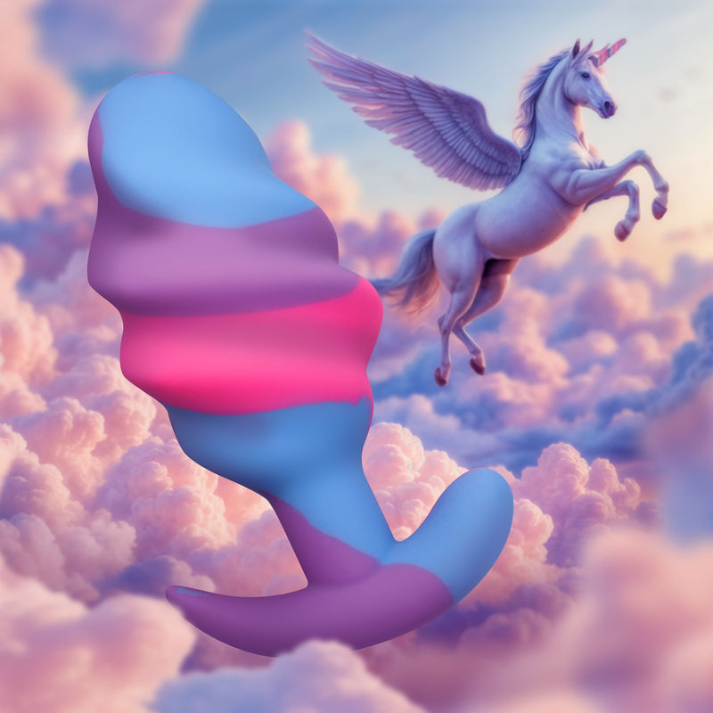 Unicorn Swirl Silicone Butt Plug | Available in 3 SIZES