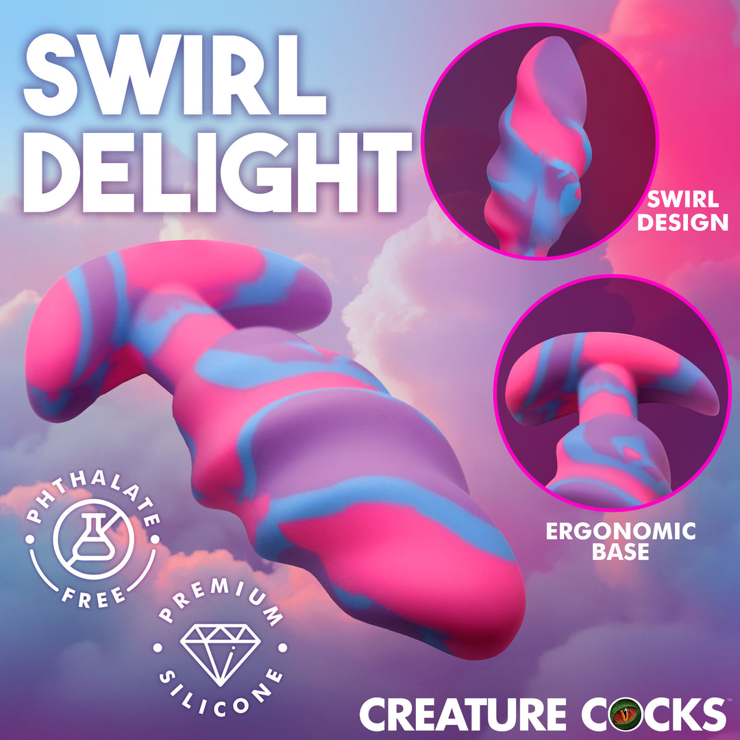 Unicorn Swirl Wearable Silicone Butt Plug in 3 SIZES