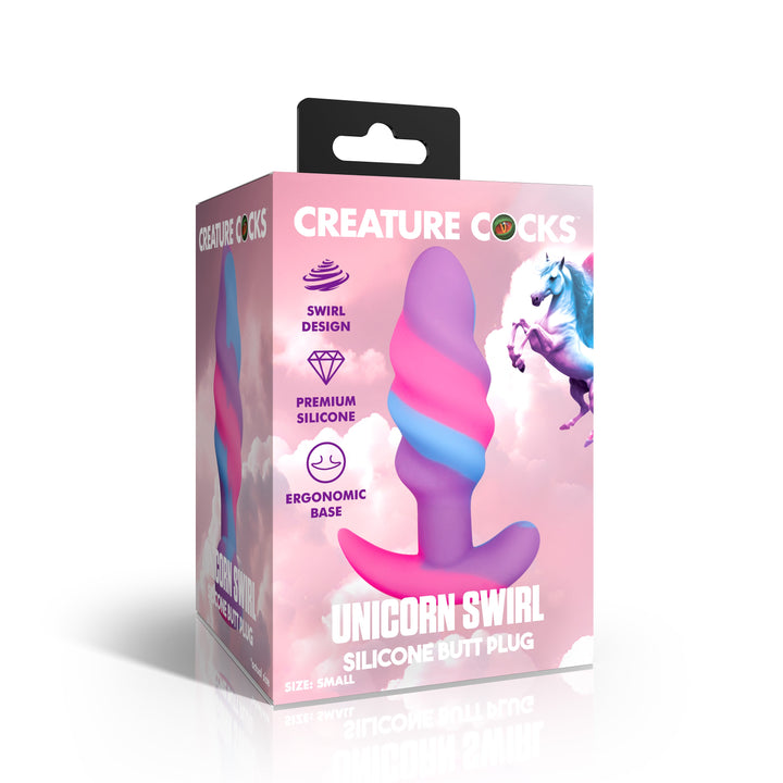 Unicorn Swirl Wearable Silicone Butt Plug in 3 SIZES