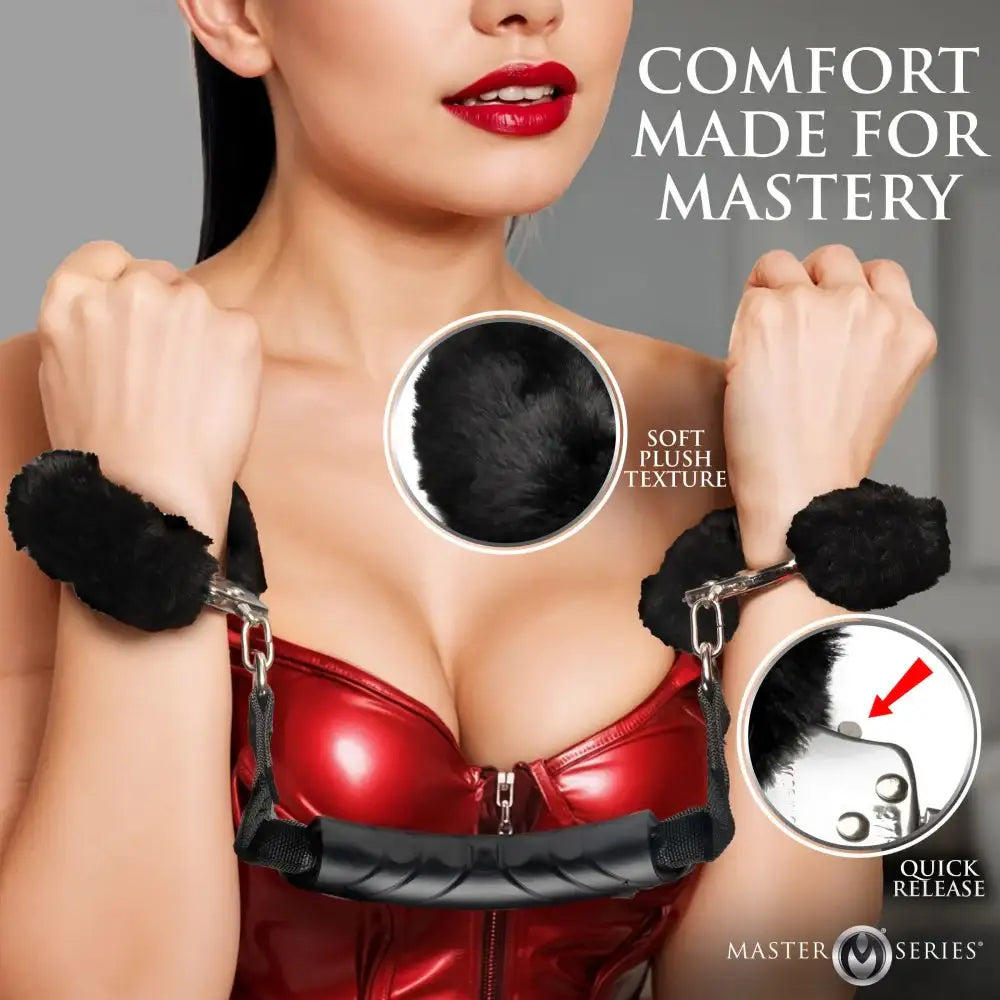 Furry Handcuffs with Handle - Great for Light BDSM Play