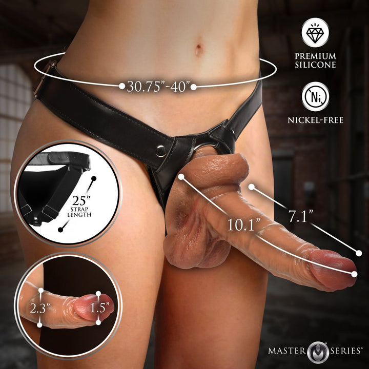 Ultra Realistic 9 Inch Silicone Dildo w/ Strap-On Harness