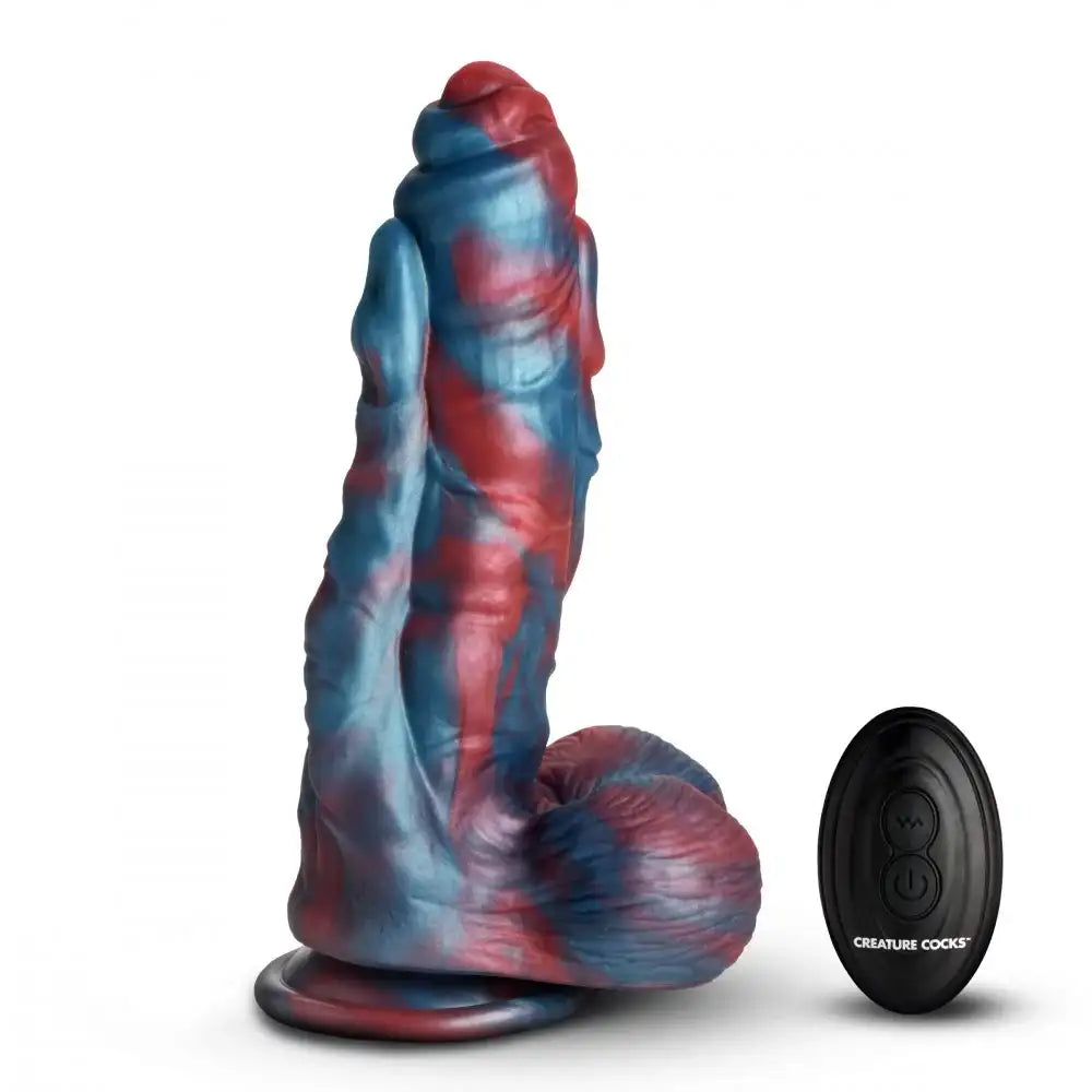 Hydra X 8.1 Inch Vibrating Silicone Fantasy Dildo w/ Suction Cup & Balls