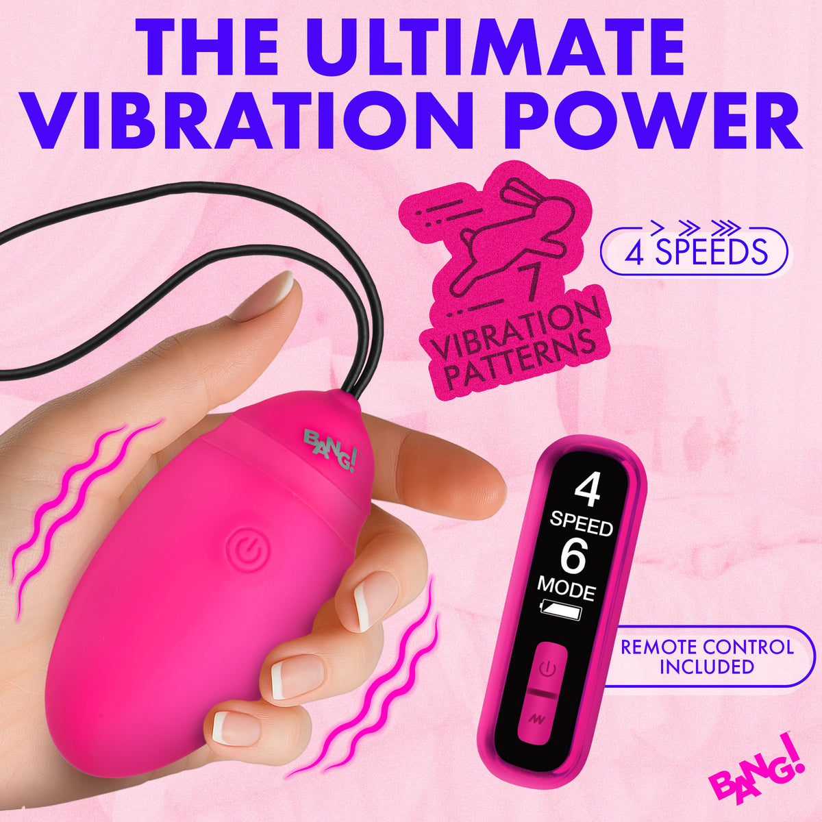 Bang! Vibrating Silicone Egg with Digital Remote