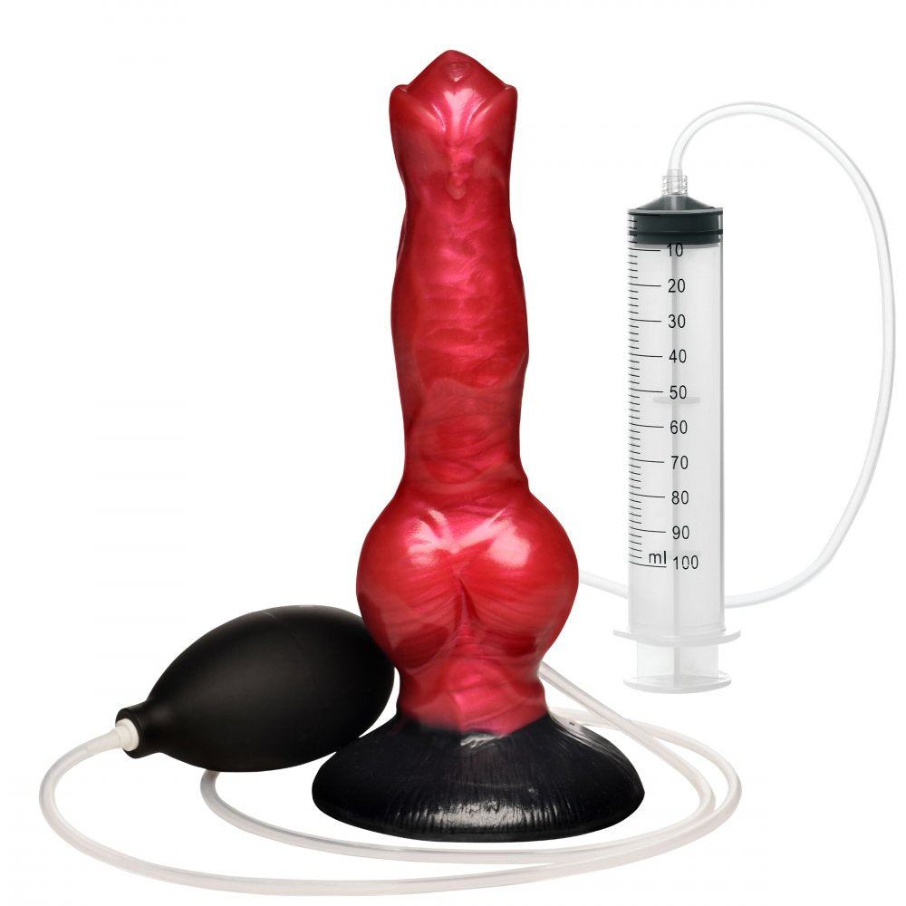 Knaughty 7.8 Inch Silicone Squirting Dog Knot Dildo w/ Suction Cup