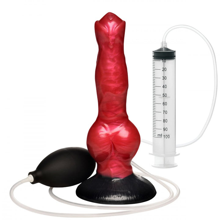 Knaughty 7.8 Inch Silicone Squirting Dog Knot Dildo w/ Suction Cup