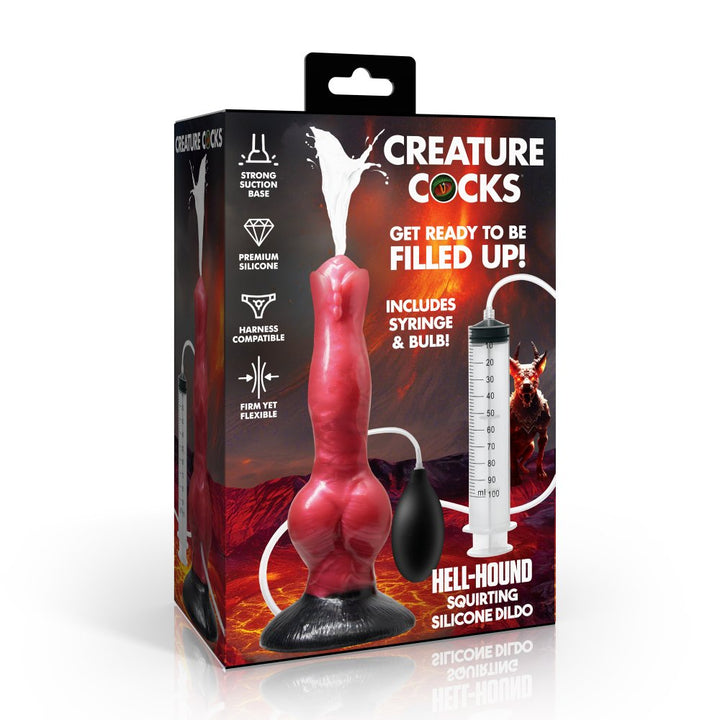 Knaughty 7.8 Inch Silicone Squirting Dog Knot Dildo w/ Suction Cup
