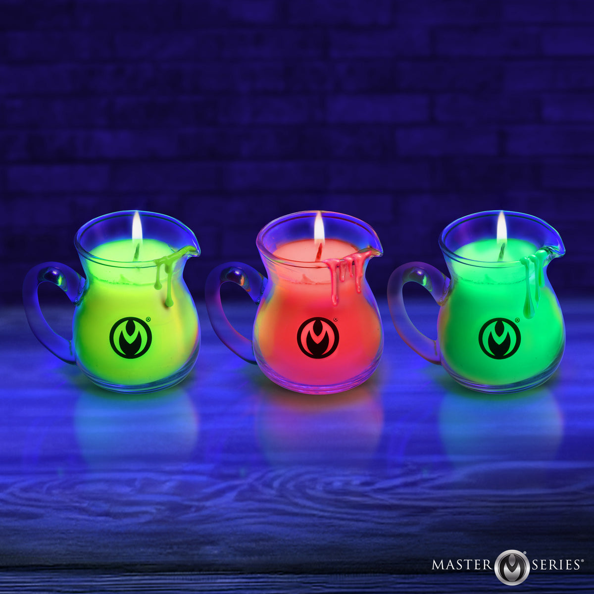 Blacklight Wax Play Pitchers UV Reactive Candle Set