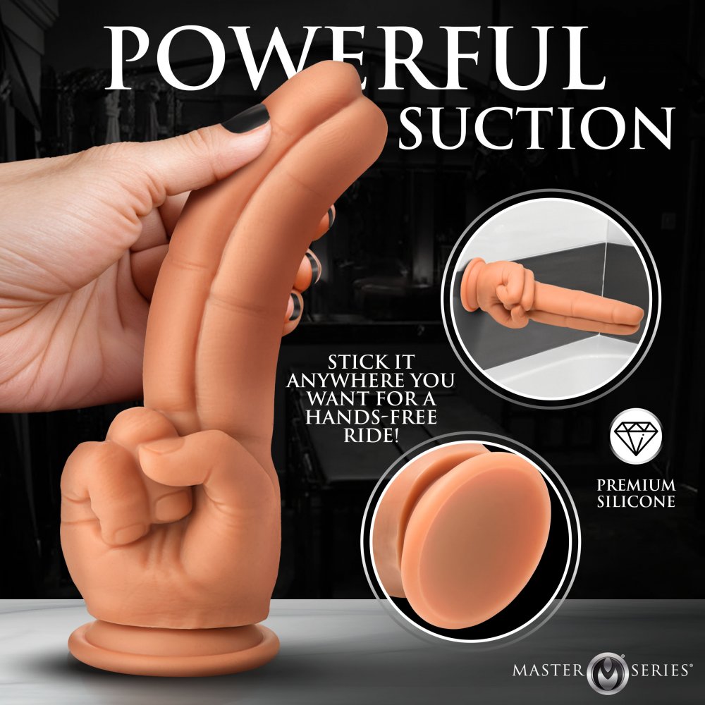 The Pleaser 9.3 Inch Double Finger Silicone Dildo w/ Suction Cup