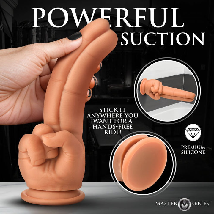 The Pleaser 9.3 Inch Double Finger Silicone Dildo w/ Suction Cup