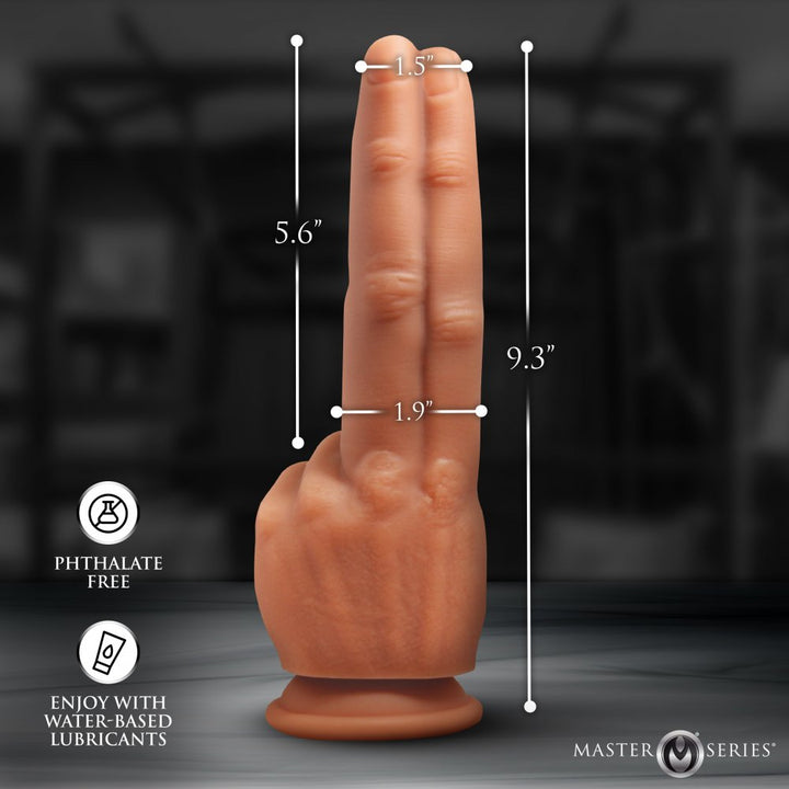 The Pleaser 9.3 Inch Double Finger Silicone Dildo w/ Suction Cup