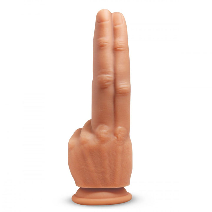 The Pleaser 9.3 Inch Double Finger Silicone Dildo w/ Suction Cup