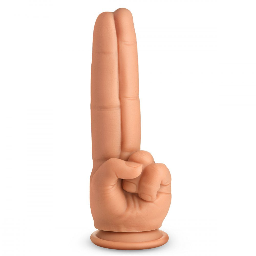 The Pleaser 9.3 Inch Double Finger Silicone Dildo w/ Suction Cup