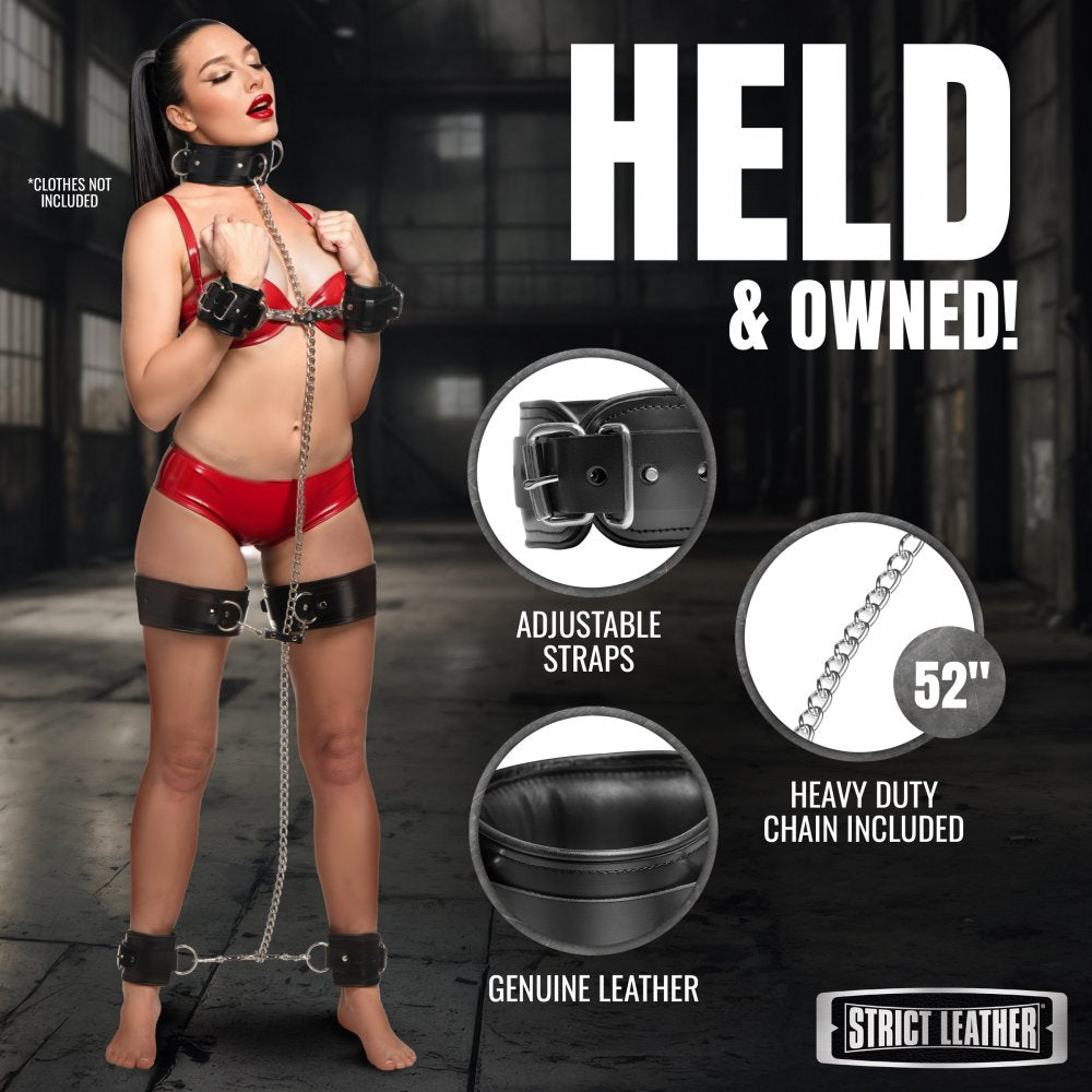 Genuine Strict Leather Bondage Set