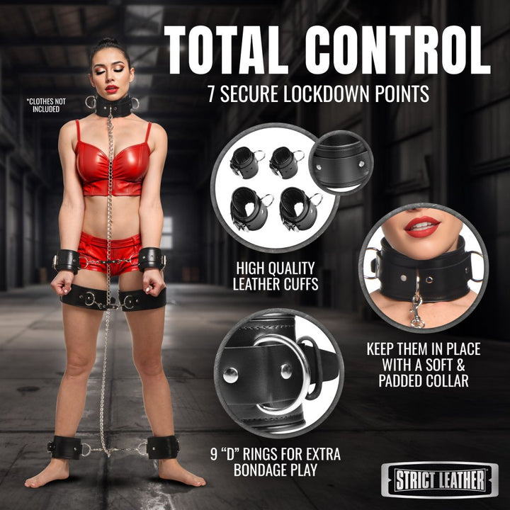 Genuine Strict Leather Bondage Set