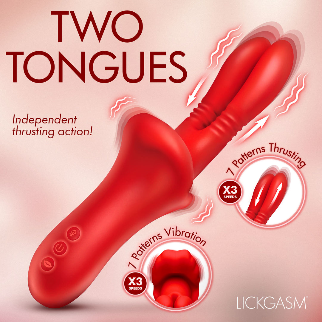 Lickgasm Double Licker Dual-Head Thrusting Silicone Vibrator