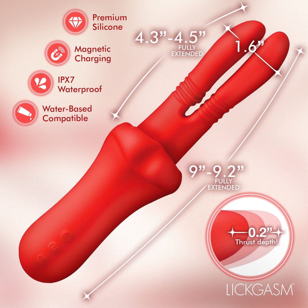 Lickgasm Double Licker Dual-Head Thrusting Silicone Vibrator