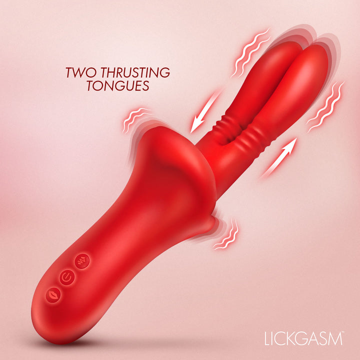 Lickgasm Double Licker Dual-Head Thrusting Silicone Vibrator