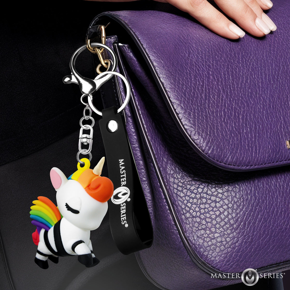 Bondage Unicorn Keychain with Rubber Strap