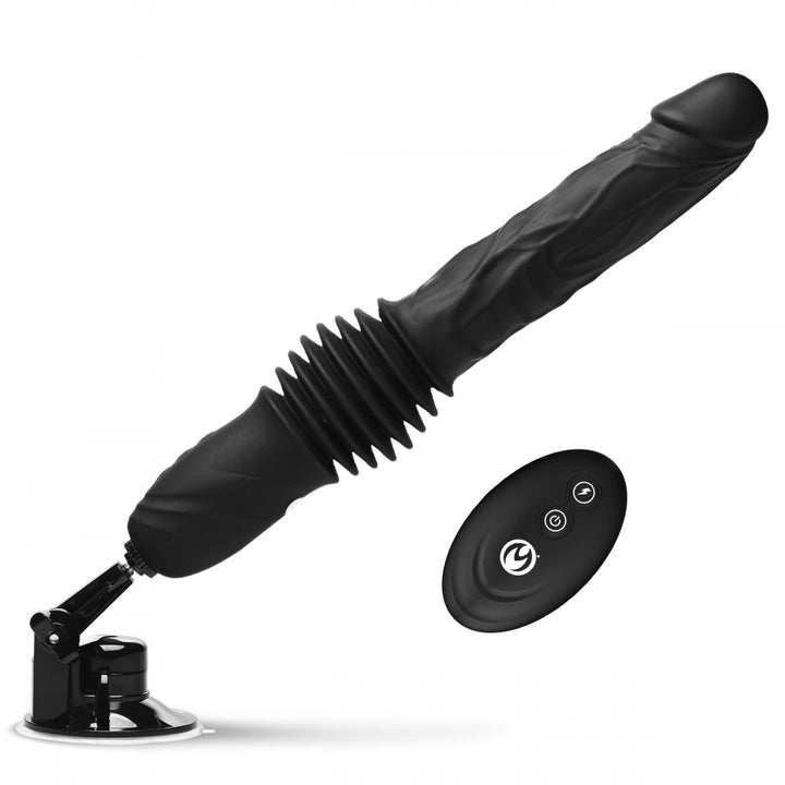 Double Pounder 13 Inch Vibrating Thruster Dildo w/ Adjustable Base