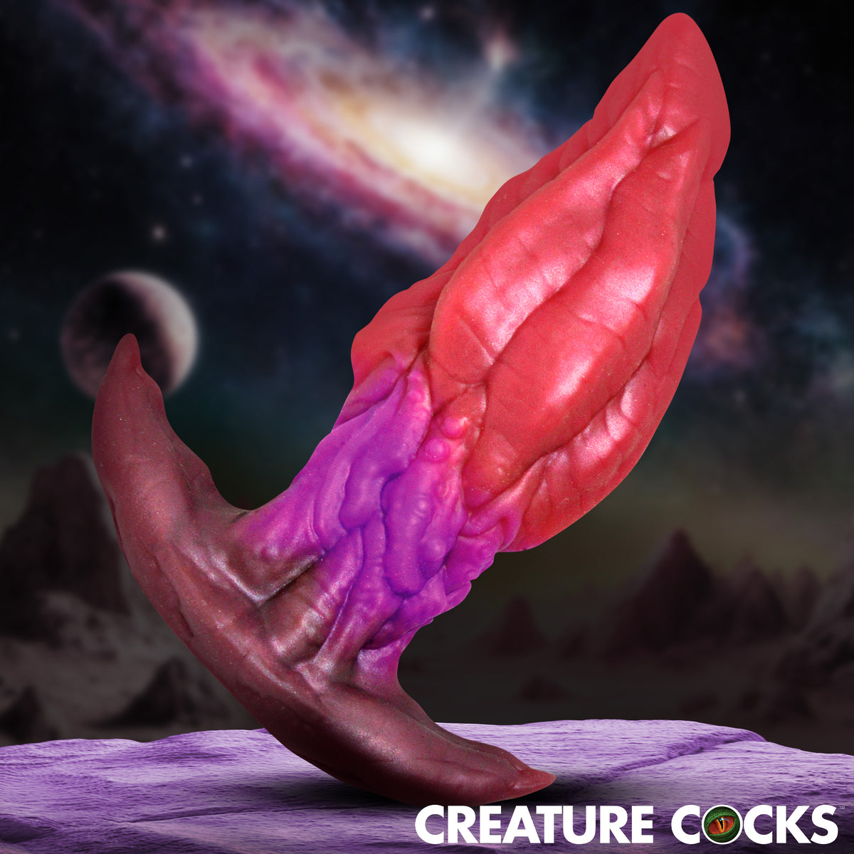 Crawler Ribbed Silicone Fantasy Butt Plug in Large