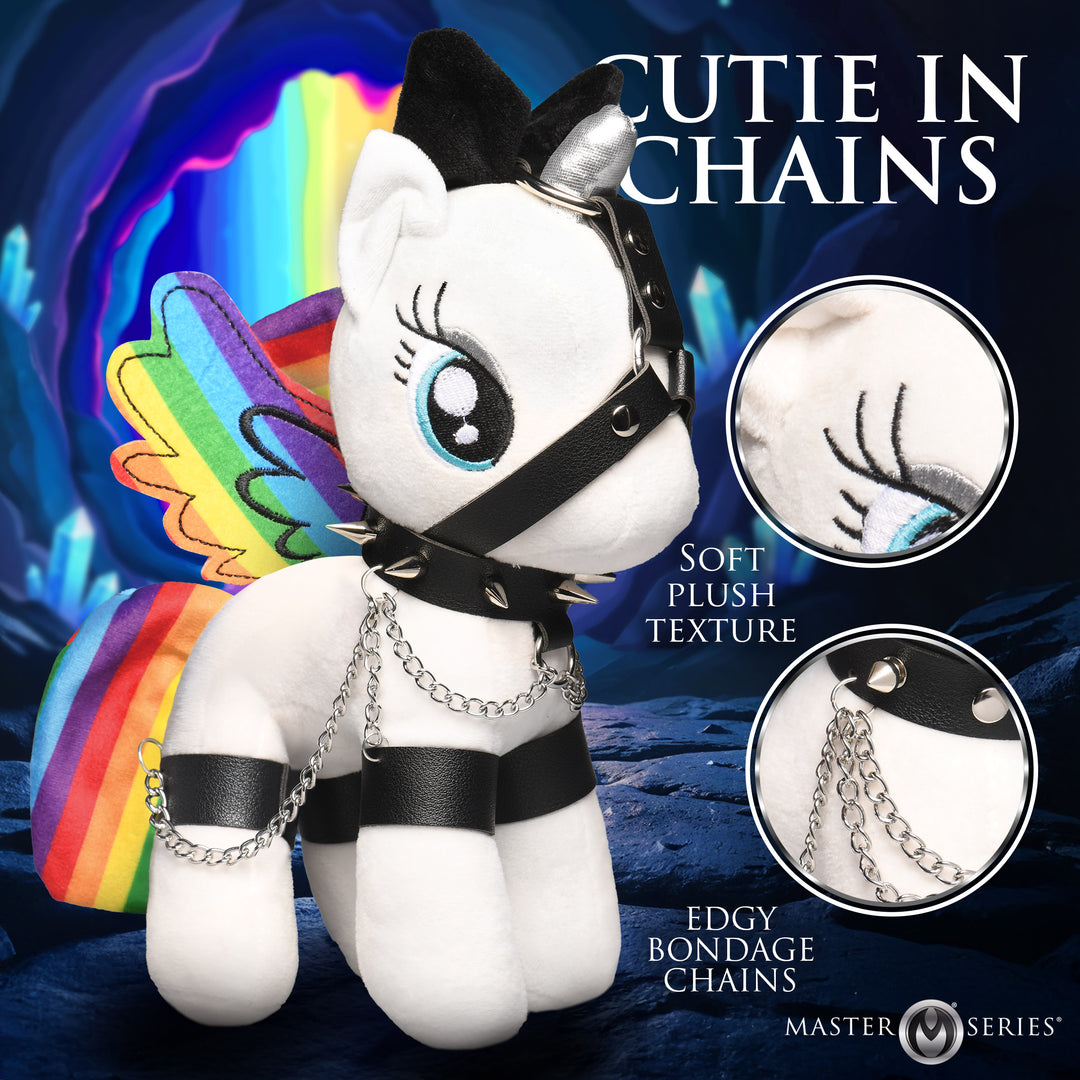 Bondage Pony Adult Novelty Plush with Harness in Prism Pearl