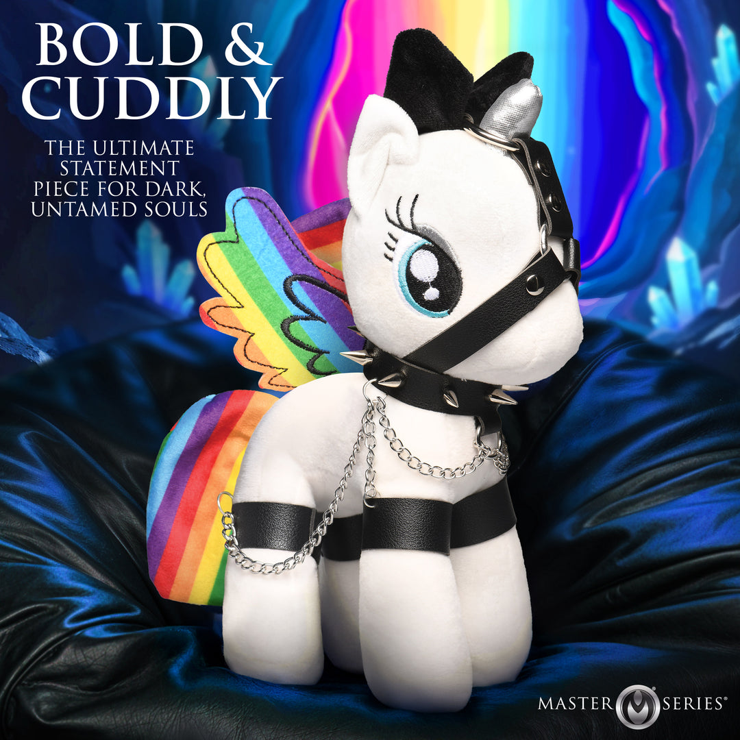 Bondage Pony Adult Novelty Plush with Harness in Prism Pearl