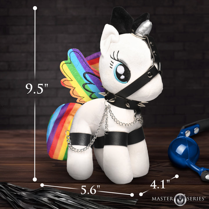 Bondage Pony Adult Novelty Plush with Harness in Prism Pearl