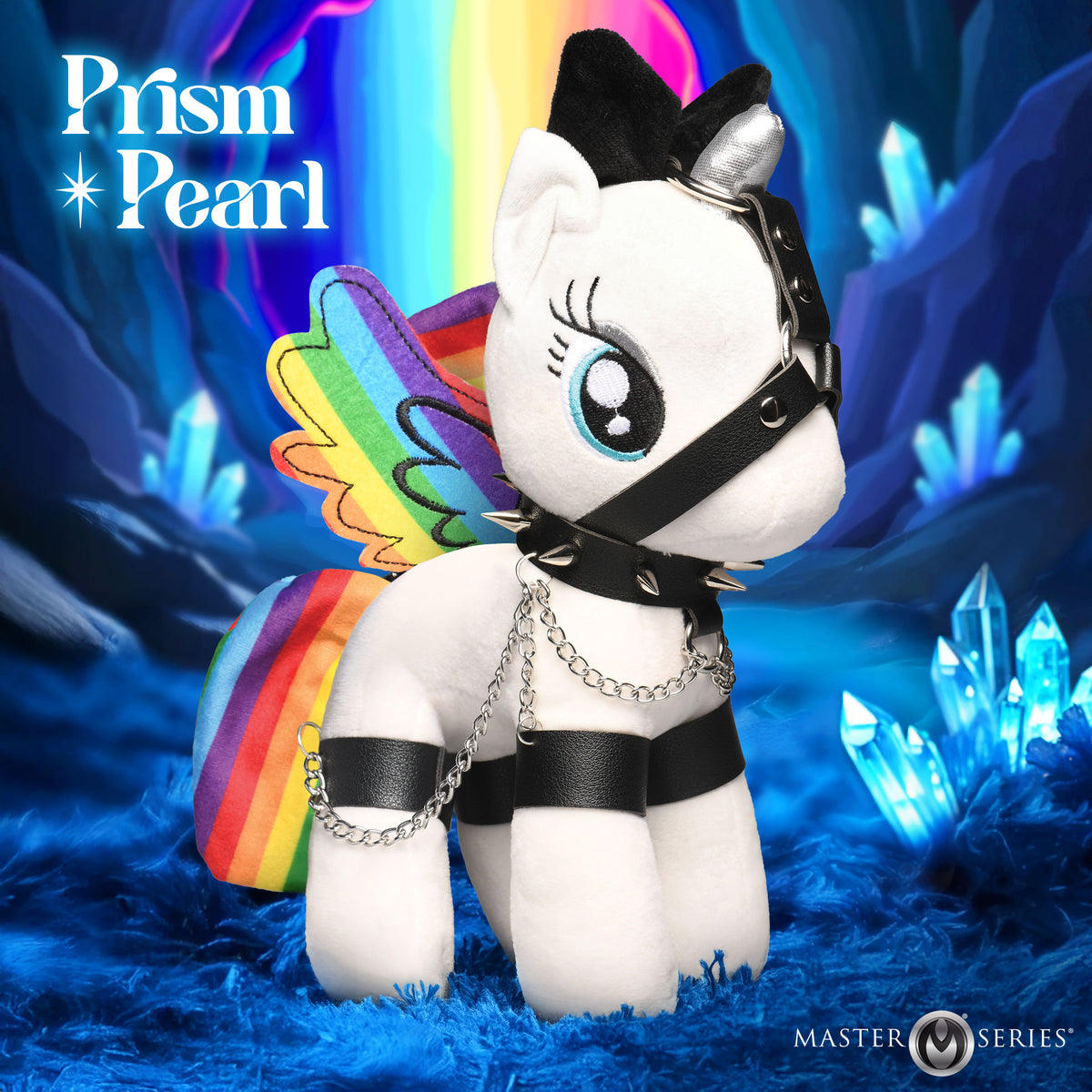 Bondage Pony Adult Novelty Plush with Harness in Prism Pearl