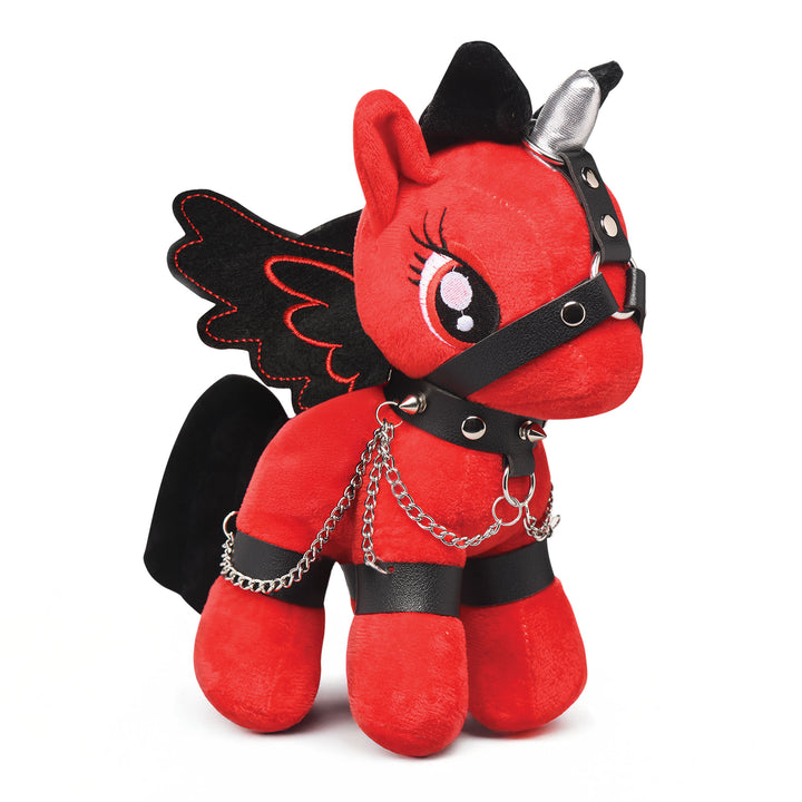 Bondage Pony Adult Novelty Plush with Harness in Scarlet Chainheart
