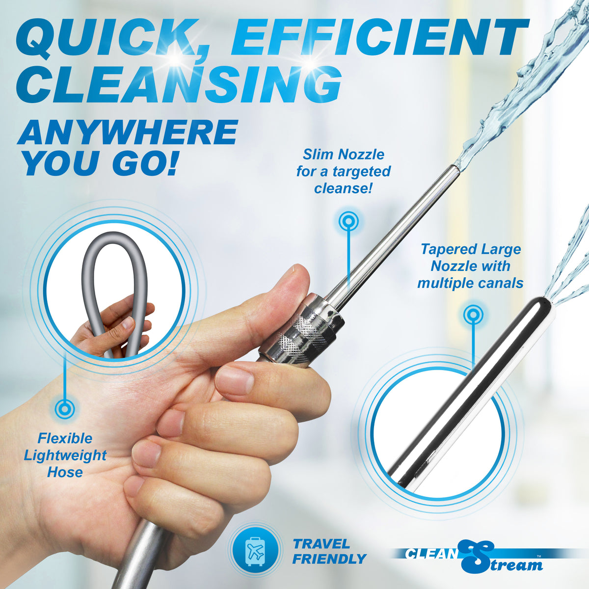 CleanStream Shower Enema Set with 2 Nozzles