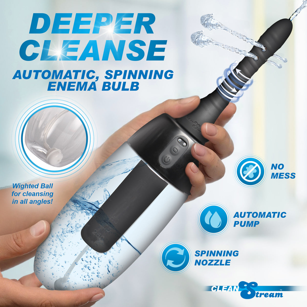 XL Spinning Automatic Enema Bulb with Remote