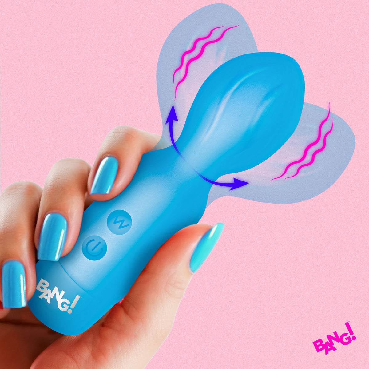 Bang! 18X Vibrating Silicone Mini Wand in Blue