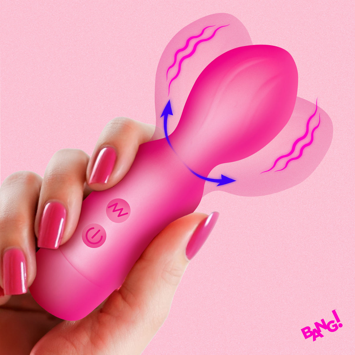 Bang! 18X Vibrating Silicone Mini Wand in Pink