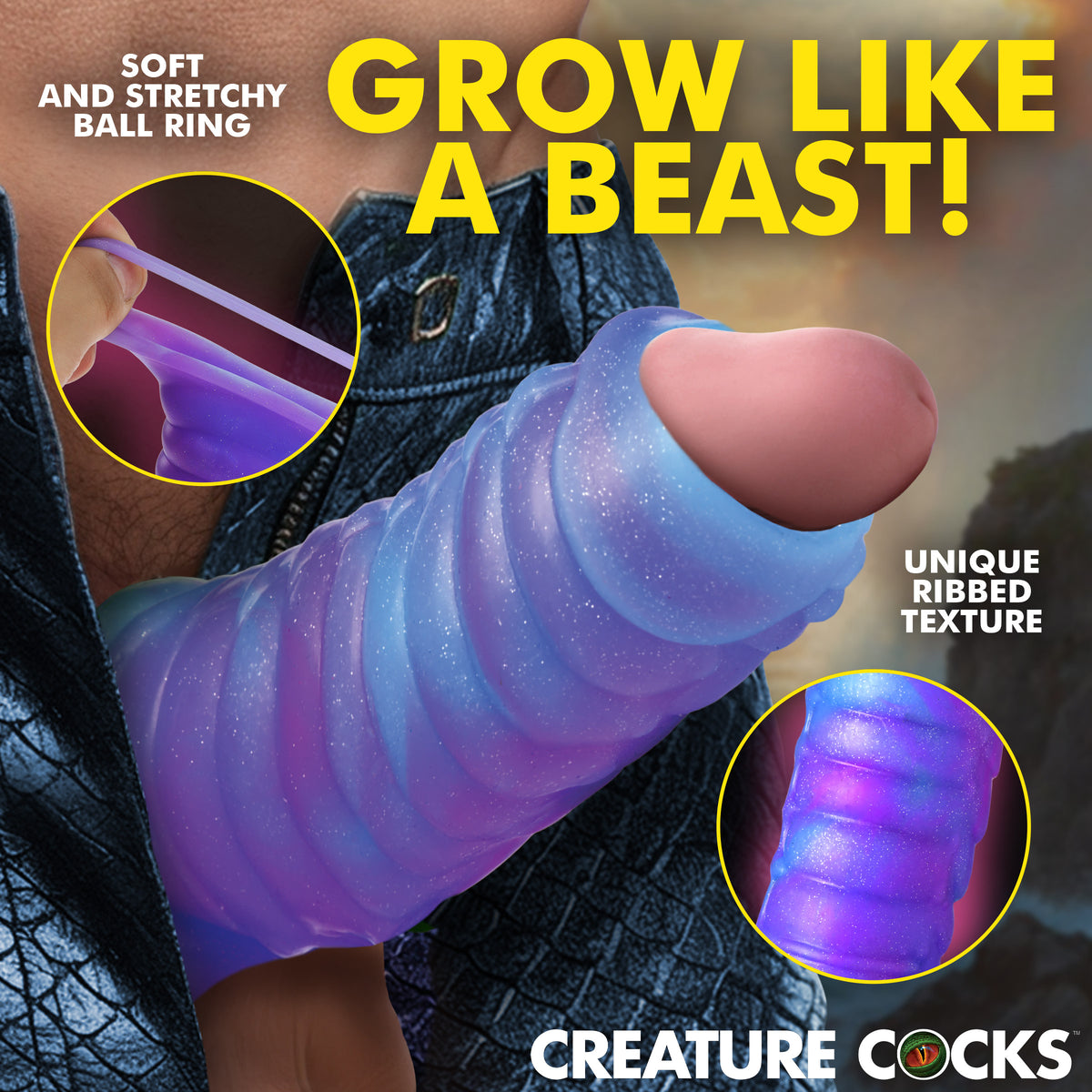 Sea Stallion Silicone Penis Enhancer with Ball Strap