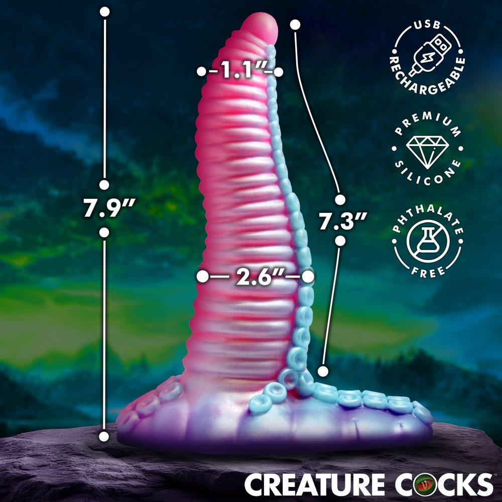 Mega-Tenta 7.9 Inch Vibrating Tentacle Dildo w/ Suction Base
