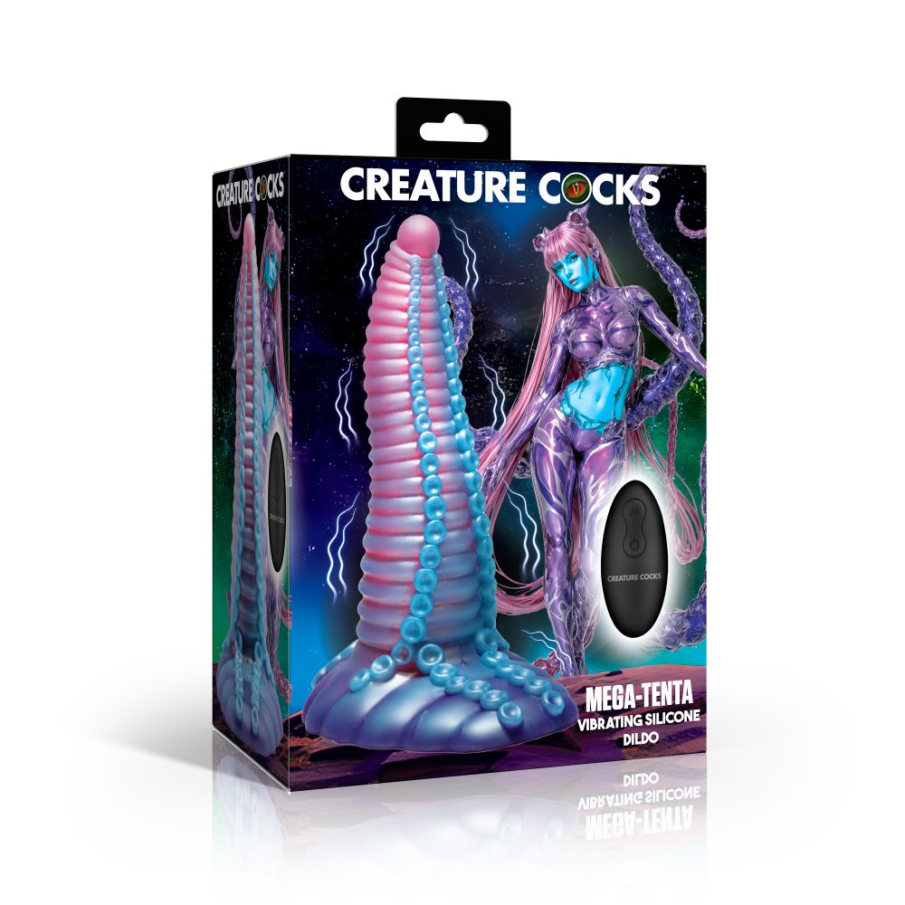 Mega-Tenta 7.9 Inch Vibrating Tentacle Dildo w/ Suction Base