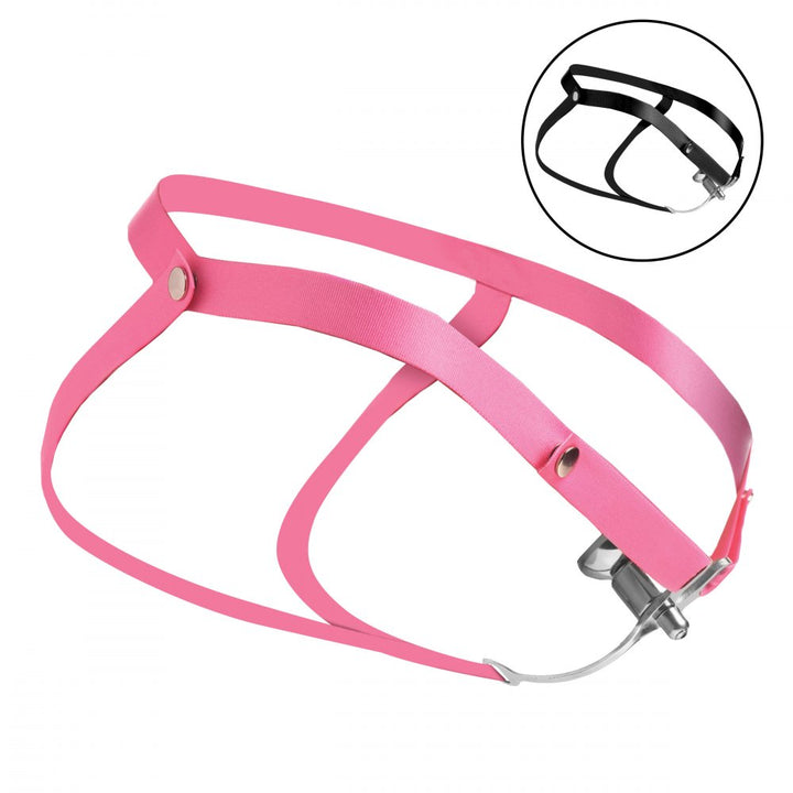 Sissy Vice Push-In Chastity Cage w/ Testicle Support