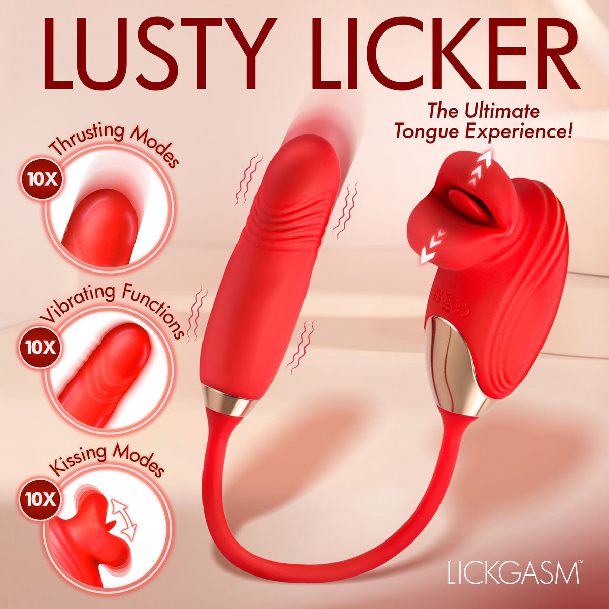 Bliss Kiss Kissing Clitoral Stimulator with Thrusting Vibrator