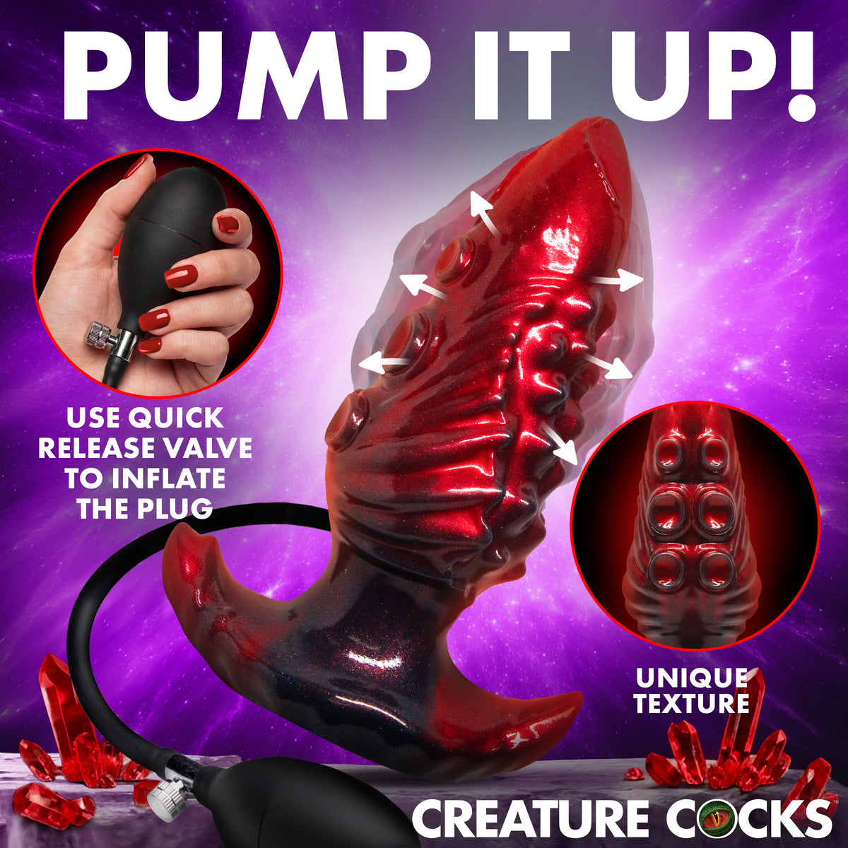 Creature Cocks Asstopus Tentacle Inflatable Silicone Anal Plug