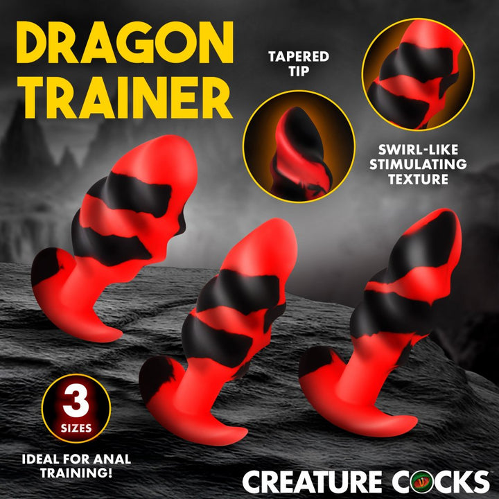 Dragon Trainer Silicone Butt Plug Set w/ Flared Bases