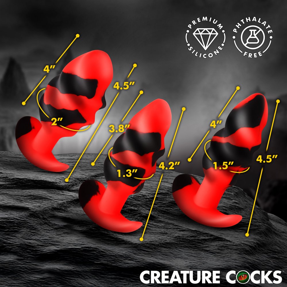 Dragon Trainer Silicone Butt Plug Set w/ Flared Bases