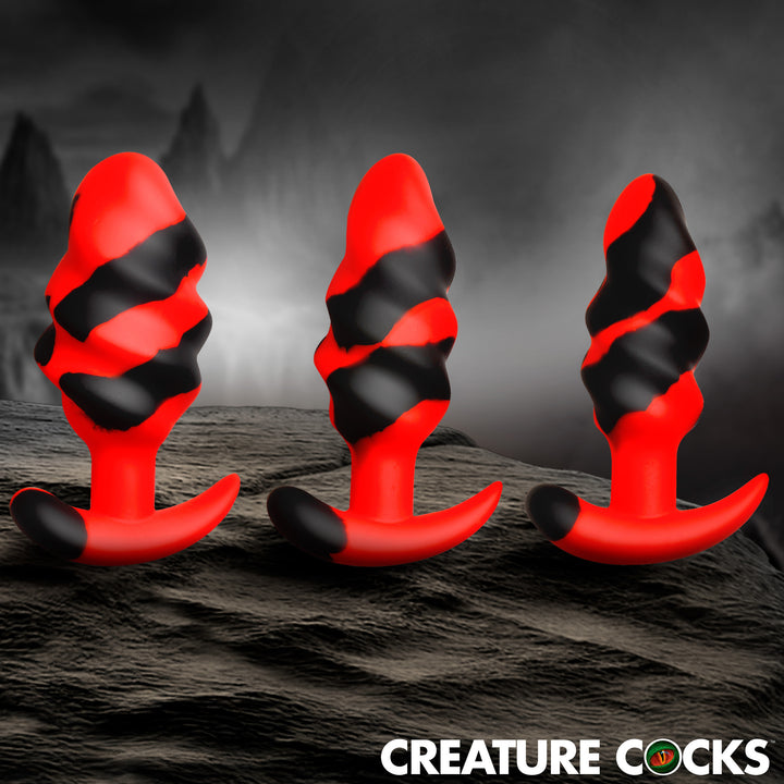 Dragon Trainer Silicone Butt Plug Set w/ Flared Bases