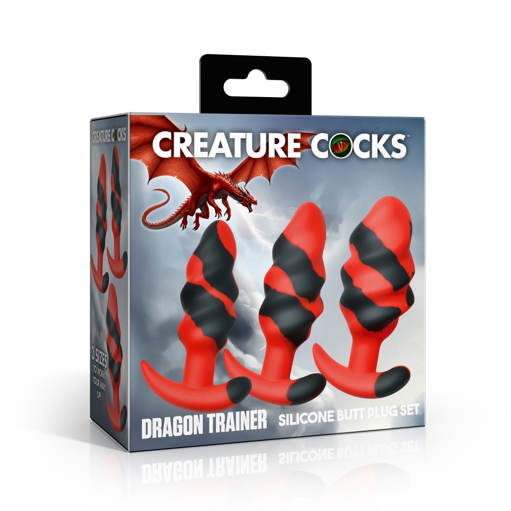Dragon Trainer Silicone Butt Plug Set w/ Flared Bases