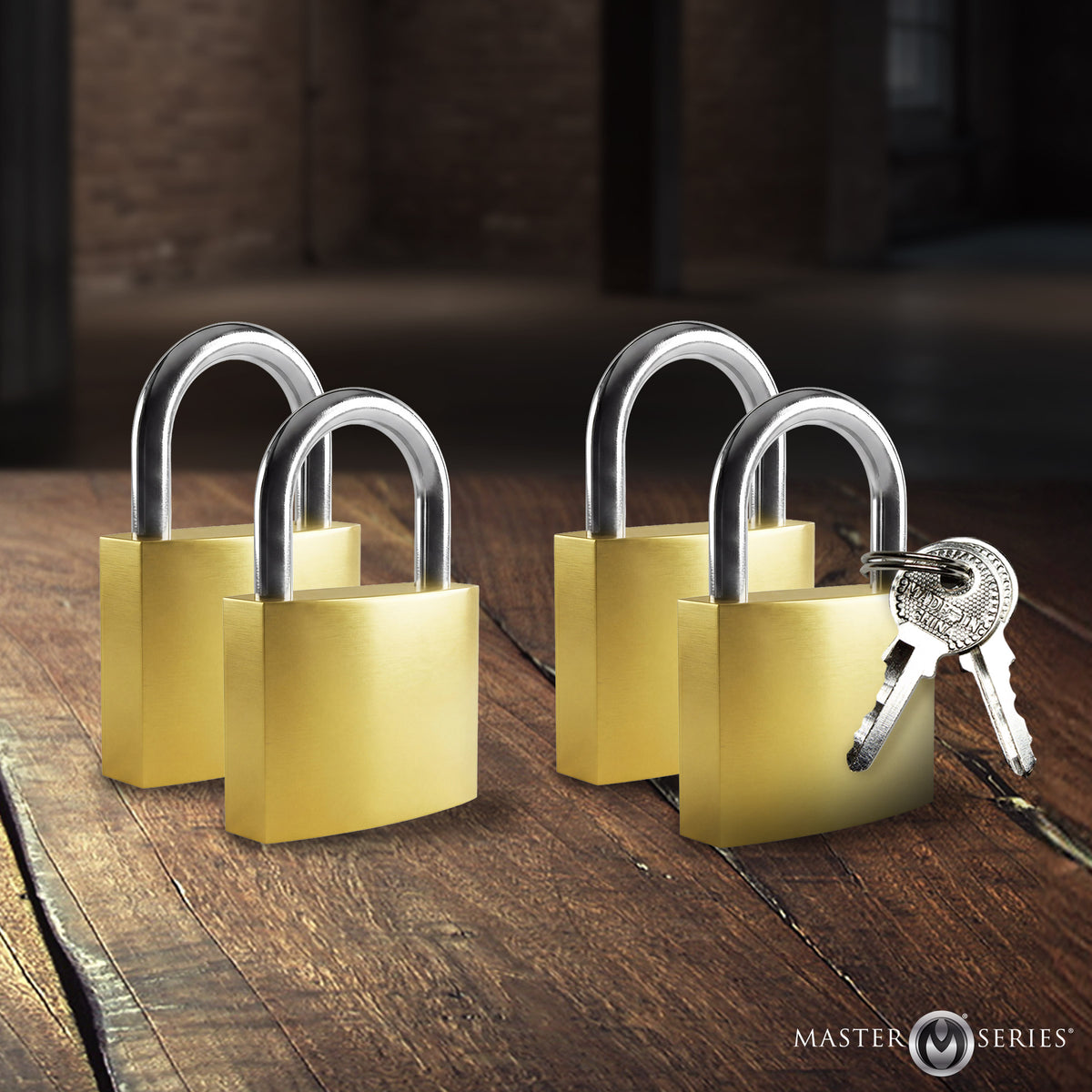 Master Series Keyed-Alike Padlock Set, 4 Pack