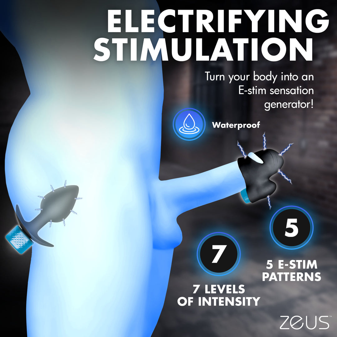 Zeus Anal Plug and Head Teaser E-Stim Kit with Remote
